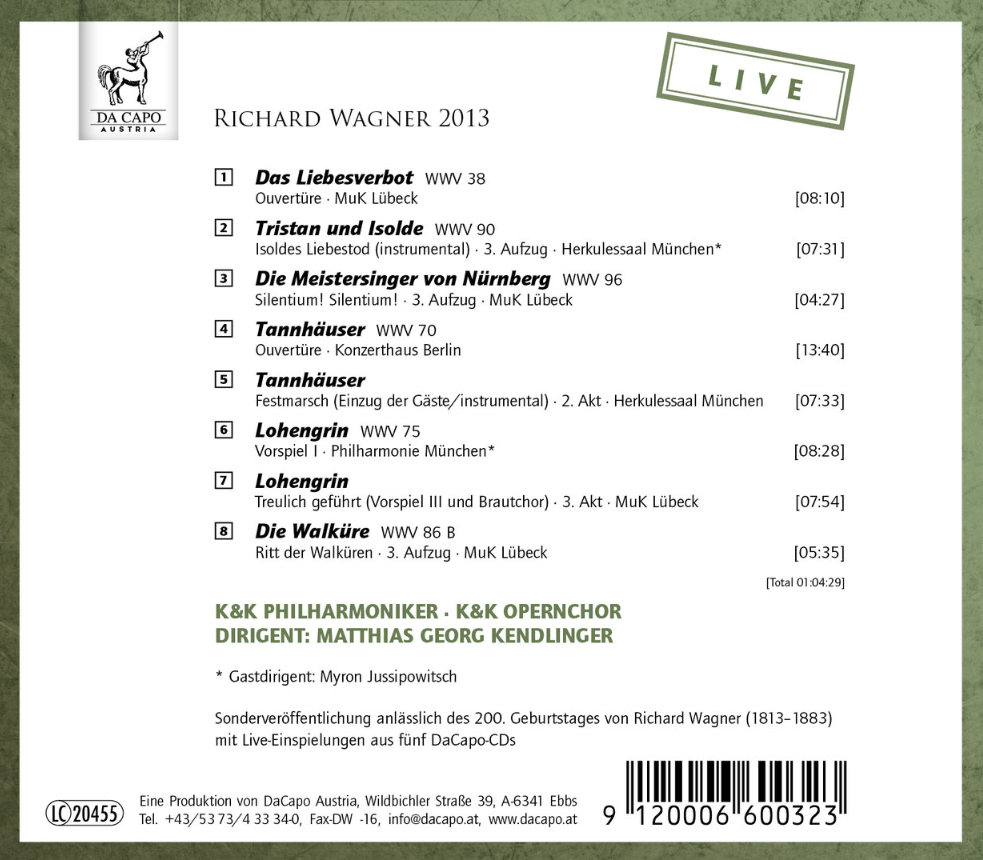 »Richard Wagner 2013« | KENDLINGER (CD)