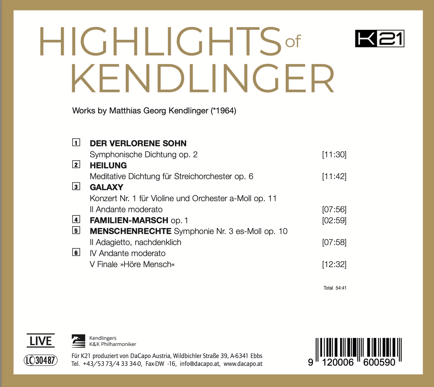 »Highlights of Kendlinger« | MAX KENDLINGER (Live CD)
