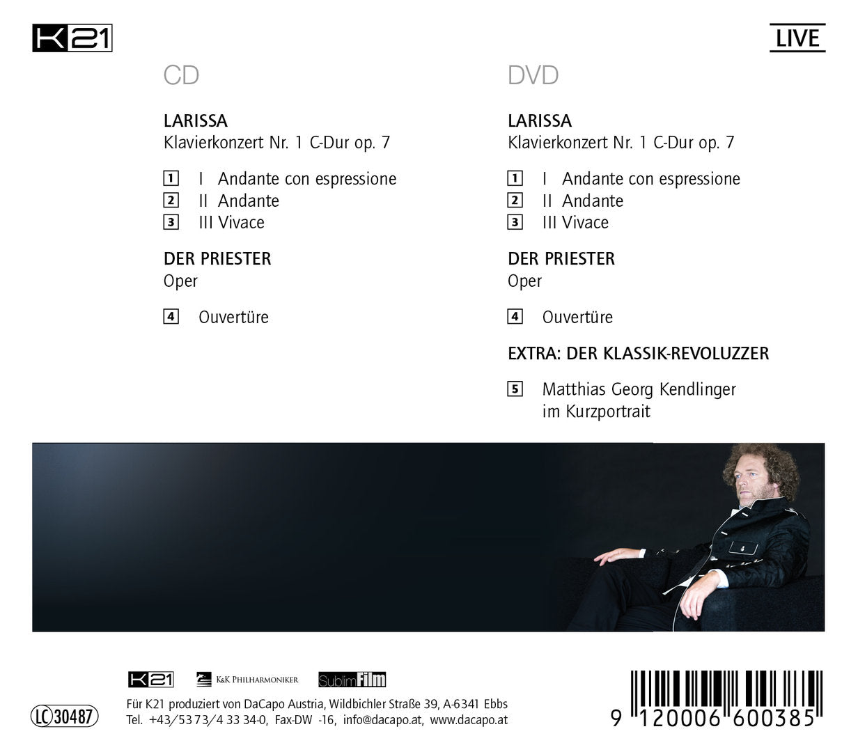 Piano Concerto »Larissa« SCHEUCHER | KENDLINGER (CD+DVD)