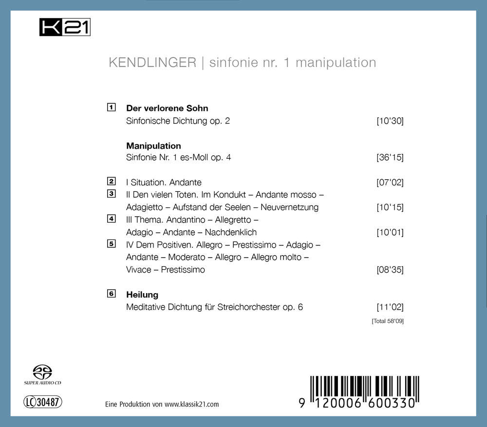 »Manipulation« | KENDLINGER conducts KENDLINGER (CD)